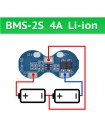 Защитная плата BMS 4A 2S для аккумуляторов 18650 (форма восьмёрка)
